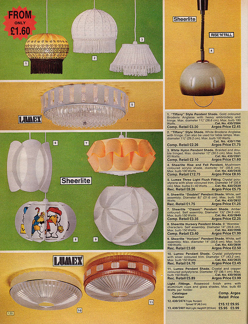 Argos Catalogue Lampshades 1976