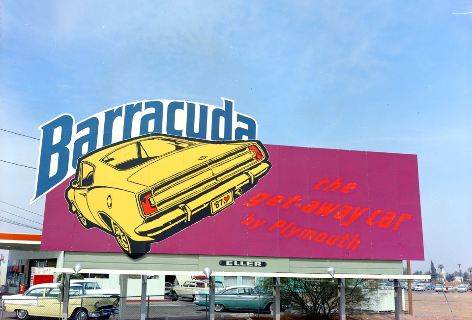 Plymouth barracura, 1967, vintage ad, billboard